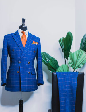 Royal Blue Window Pane Suit